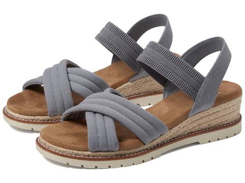 SKECHERS Women's 114685 Sandal, Grey, 8.5
