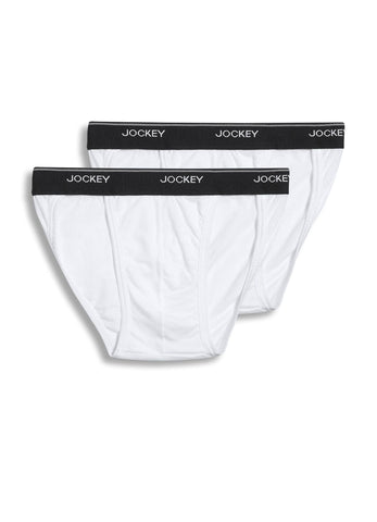 Jockey Men's Underwear Elance String Bikini - 2 Pack, White, XL