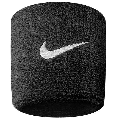 Nike Swoosh Wristbands (One Pair) - Black/White, One Size