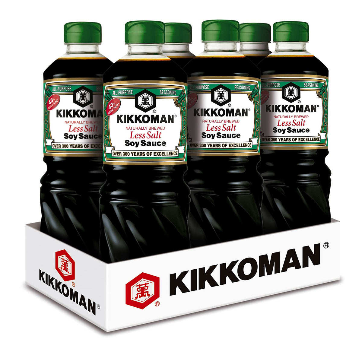6 x 1 litre of Kikkoman soy sauce reduces 43% less salt