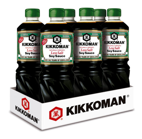 6 x 1 litre of Kikkoman soy sauce reduces 43% less salt