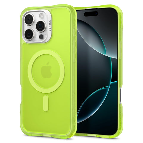 CYRILL by Spigen UltraSheer Mag Case Compatible with iPhone 16 Pro Max (2024) [Compatible with MagSafe] - Lime