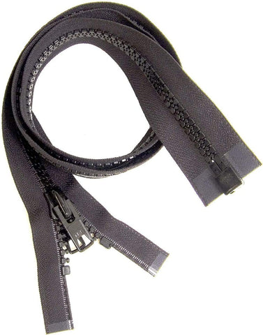 #10 Heavy Duty Marine Grade YKK Separating Zipper - Metal Tab Slider - Color Black - Choose Your Length - Made in The United States (1 Zipper Per Pack) (36" Inches)