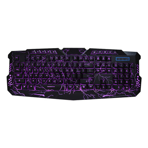 Cuifati Wired Gaming Keyboard,104-Key Wired Keyboard A878 English ThreeColor Backlight,Gaming Keyboard with Nonslip Patch,Slim Backlit Keyboard for Win7 / 8 / /XP / 2000