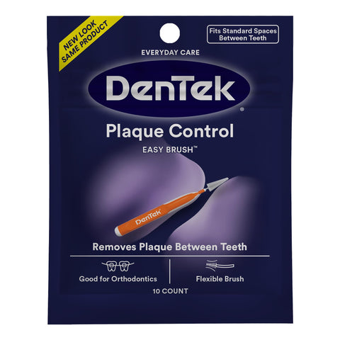DenTek Easy Brush Interdental Cleaners | Brushes Between Teeth | Standard | Mint Flavor | 10 Count