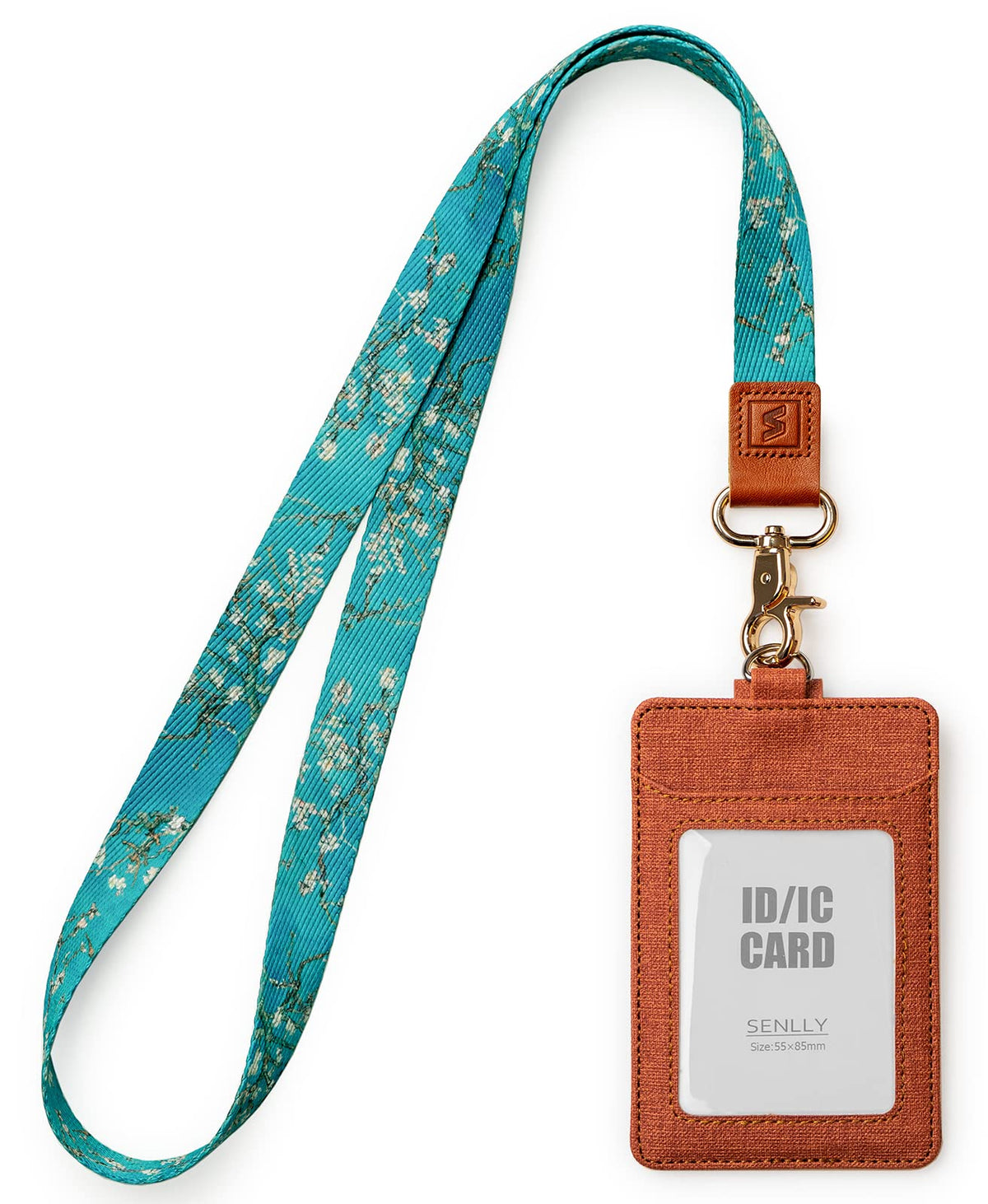 SENLLY ID Badge Holder Gift with Cute Neck Lanyard Strap, 2 Card Slots and 1 Clear ID Window, for Women and Men