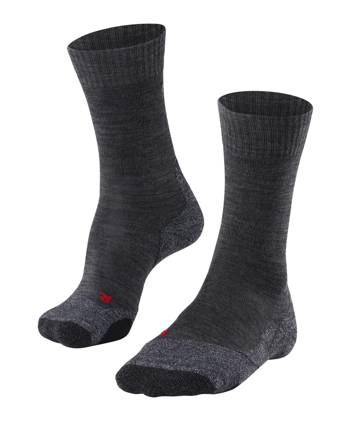 FALKE Men's TK2 Explore M SO Wool Thick Anti-Blister 1 Pair Hiking Socks, Grey (Asphalt Melange 3180), 8-9