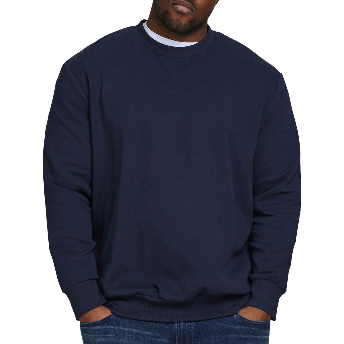 Jack & Jones Men's Jjebasic Crew Neck Noos Ps Sweatshirt, Navy, 1L UK