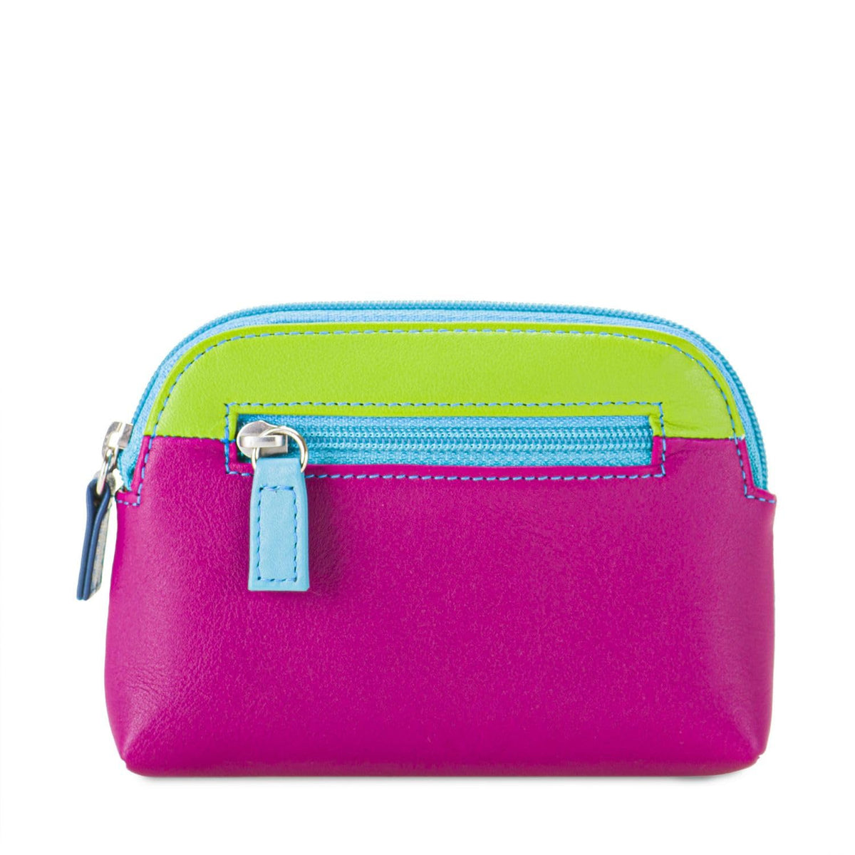 mywalit Large Coin Purse - Leather, Multi-Color, 3 Card, Key Fob, Zip pocket