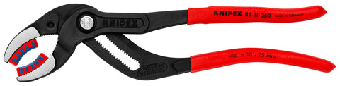 Knipex 81 11 250 SB Siphon- and Connector Pliers 9,84" with plastic jaws in blister packaging