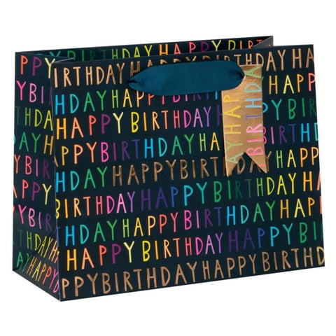 Glick Navy Happy Birthday Gift Bag - Medium