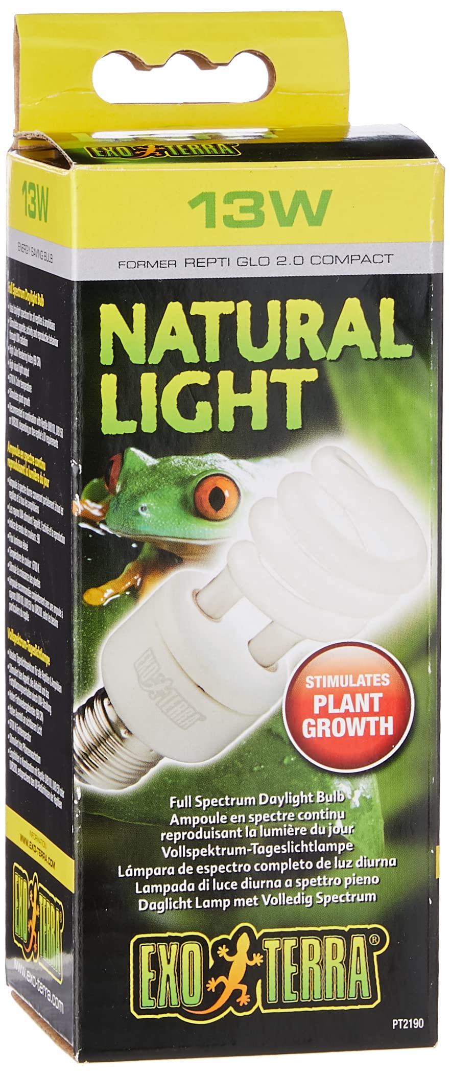 Exo Terra Natural Light, full spectrum daylight lamp, compact lamp with ideal daylight spectrum for all reptiles and amphibians, 13W, E27 socket (Pack of 1)