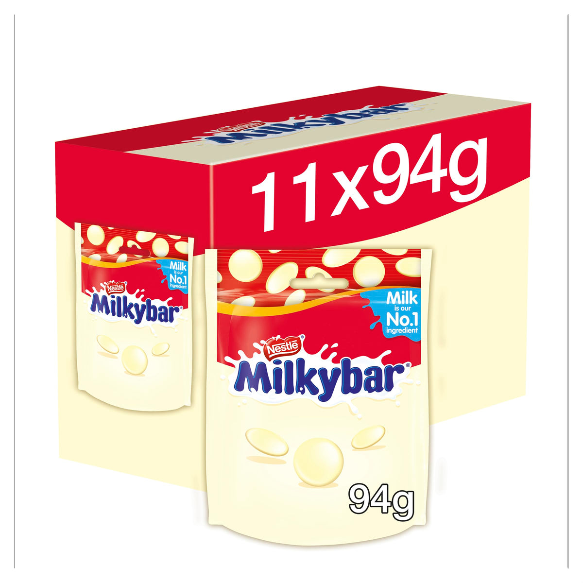 Milkybar White Chocolate Giant Buttons Sharings Bags, 11 x 94 g