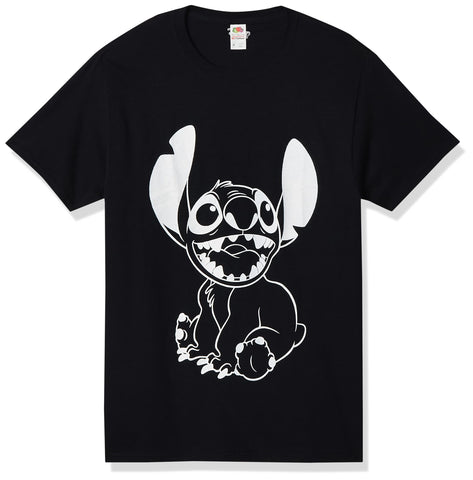 Disney Men's Lilo Negative Stitch T-Shirt, Black, Medium
