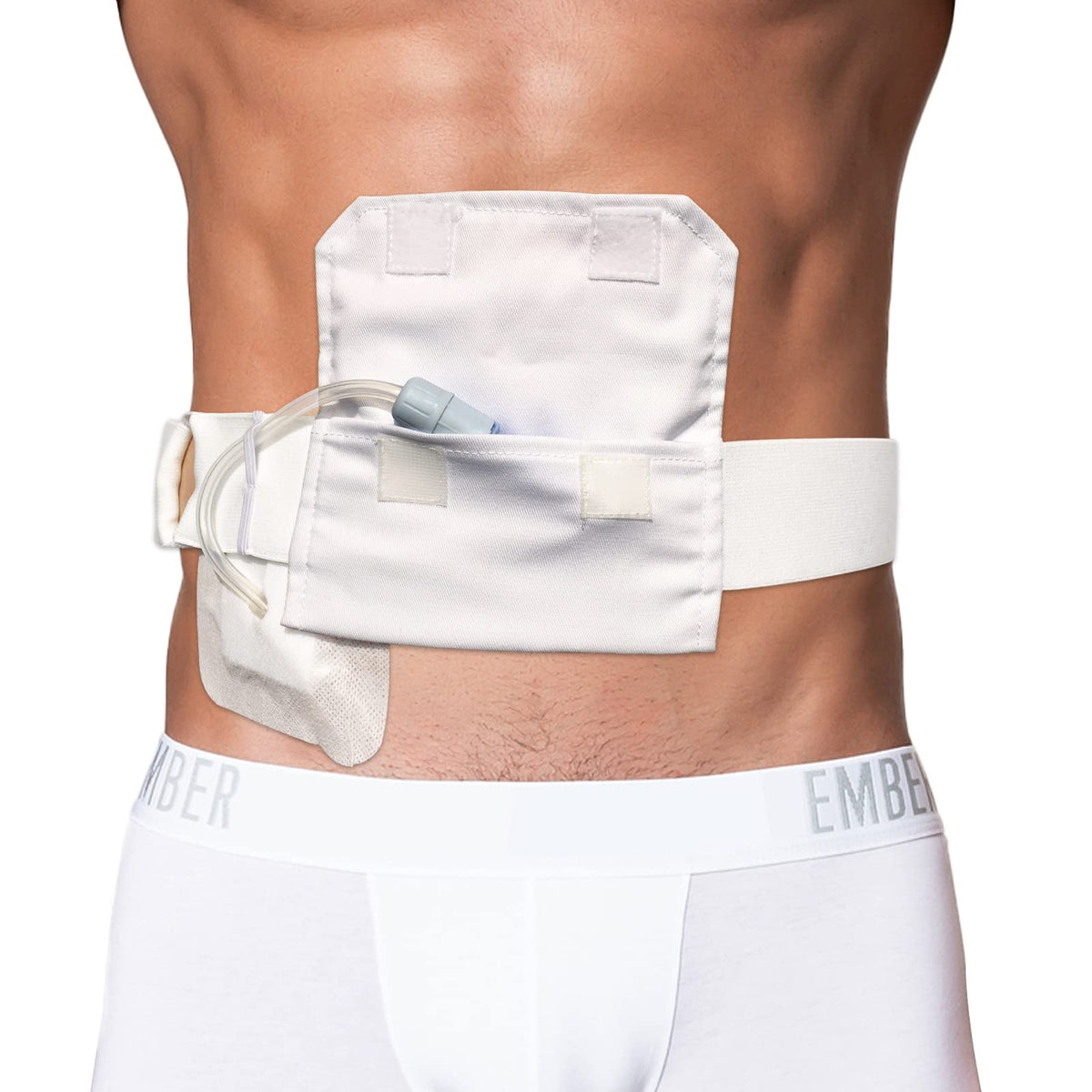 [2 Pack] Feeding Tube Belt Peg Holder PD Catheter G-Tube J Feeding Tube Peritoneal Dialysis Accessories for Stomach Women Men Adults White