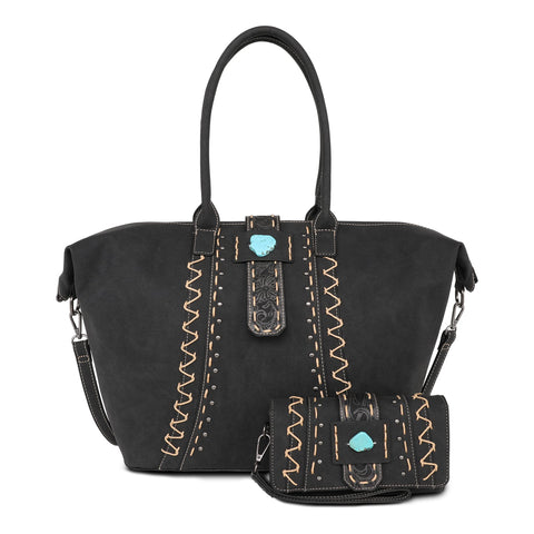 Montana West Western Crossbody bag Tote HandBag Purse for Women MW1221G-8317BK+W