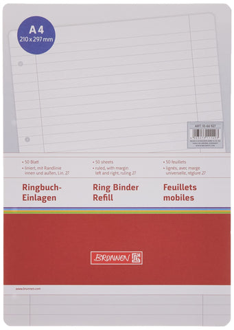 Brunnen Notepad Ruled Paper, A4, 70 g/m² Lined, White with 4 Holes