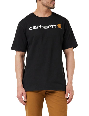 Carhartt Men's Relaxed Fit Heavyweight Short-Sleeve Logo Graphic T-Shirt, Black, XL
