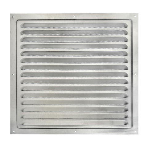 Ventilation Grille Made from Anodized Aluminium 30 x 30 cm / 12 x 12 inches, Aluminium Air Vent with Protective Insect’s Net, Indoor/Outdoor Metal Ventilation Grid with Protective Mesh.