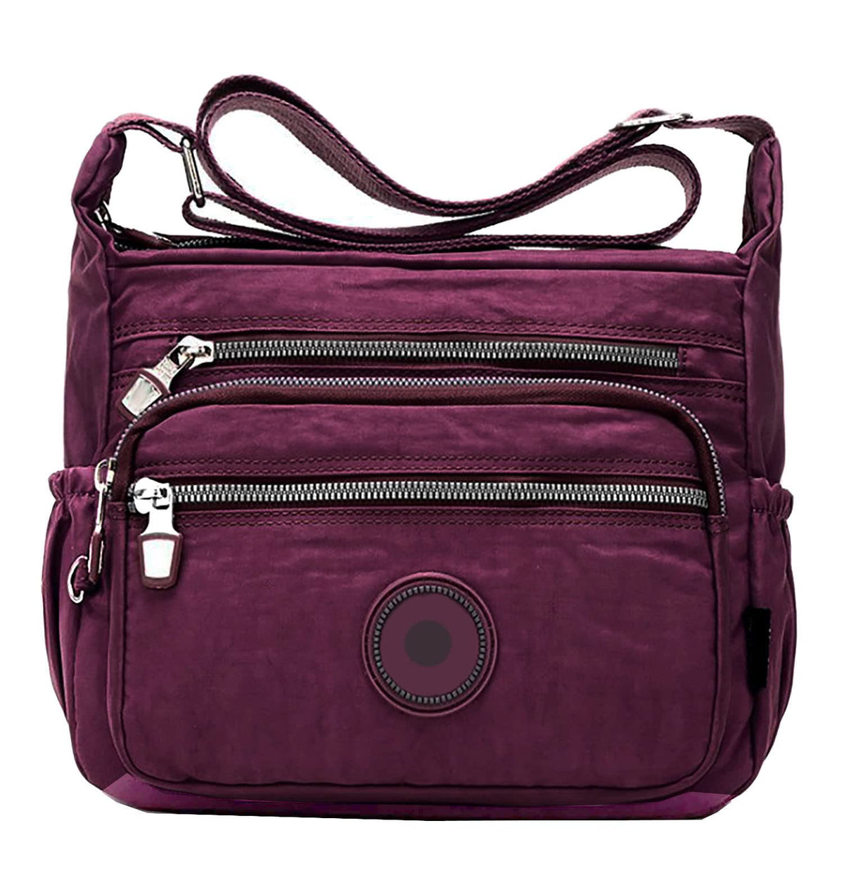 GFM Womens Waterproof Nylon Cross Body Shoulder Bag -Purple- (88)(S2-1218-GHJMN)