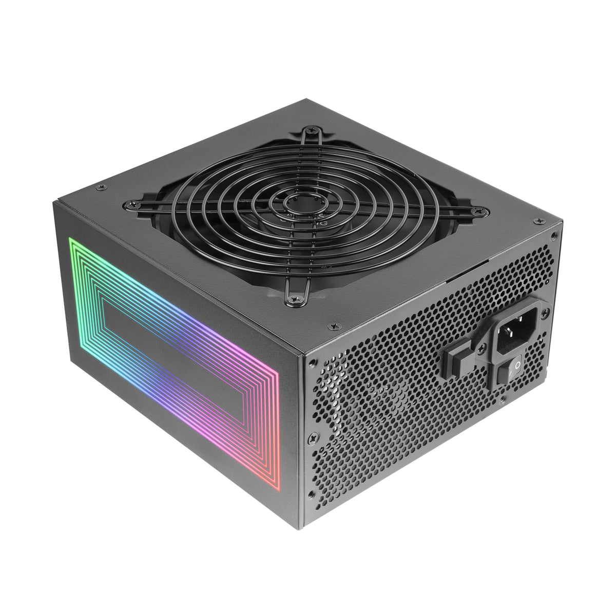 Mars Gaming MPB750S, ATX ARGB Power Supply 750W, 6 Years Warranty, 80Plus Bronze 230V EU, 90% Efficiency, 120mm AI-RPM Fan, ARGB MB Control Lighting, DC-DC and SMD Technologies, Black