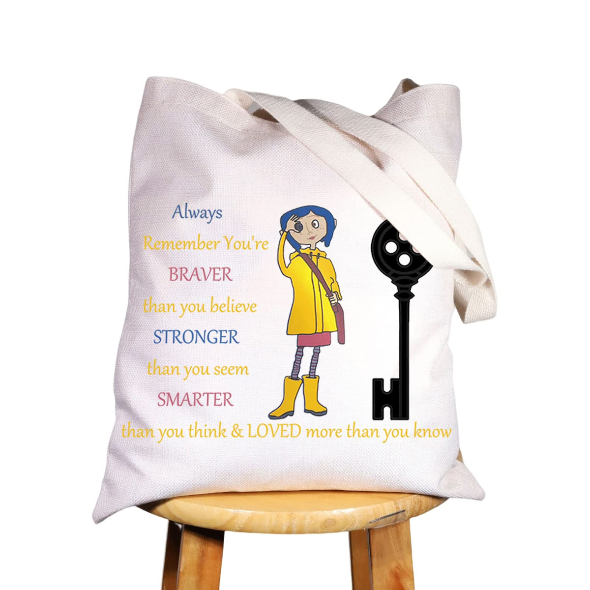 WZMPA Cartoon Movie Cosmetic Bag Movie Fans Gift You Are Braver Stronger Smarter Than You Think Cartoons Makeup Zipper Pouch Bag For Women Girls (Always Cora Tote)