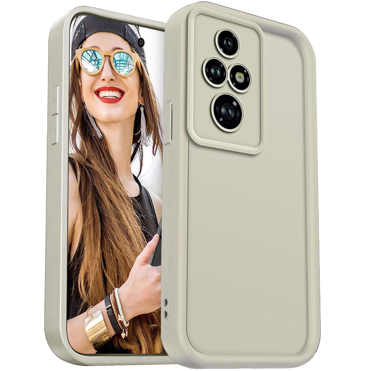 DESSEN Case for Honor 200 Pro 5G - Flexible Silicone Cover Camera Protection Shockproof Phone Case Soft Lightweight TPU Bumper Shell, White