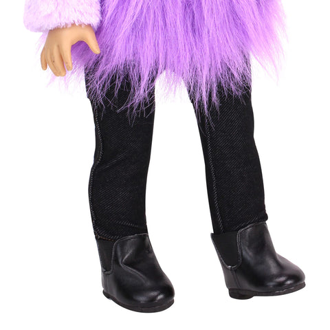 Sophia's 18" Doll Chelsea Ankle Boots, Black Faux Leather
