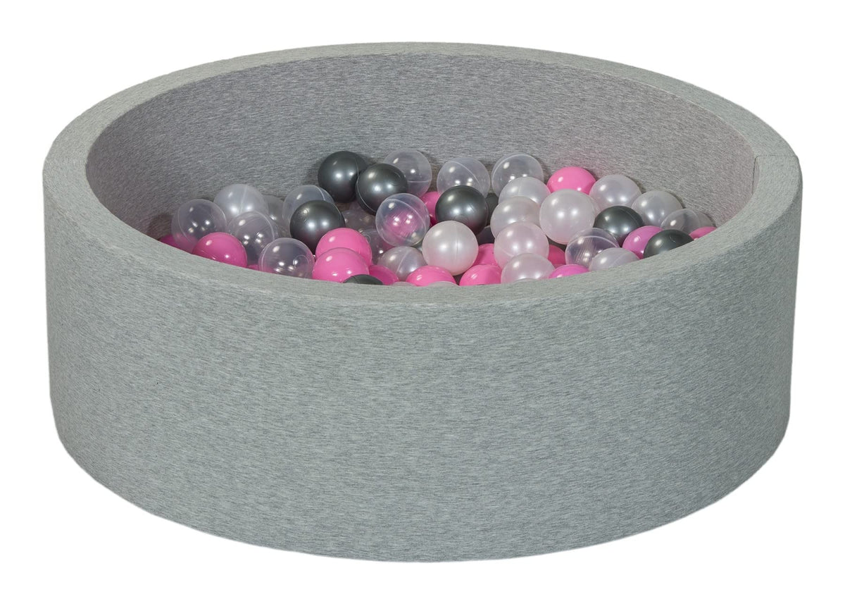 Velinda Soft Jersey Baby Kids Children Ball Pit with 150 balls, Gift (Balls colours: pearl, transparent, light pink, silver)