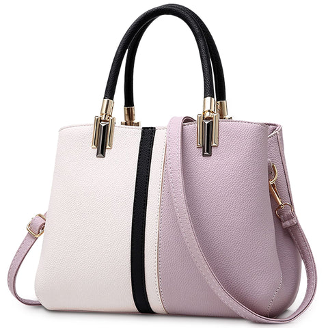VARLIVOO Elegant Women Handbag Top-Handle Bags Ladies Shoulder Bag Crossbody Bag Work Travel Shopping PU Leather Purple