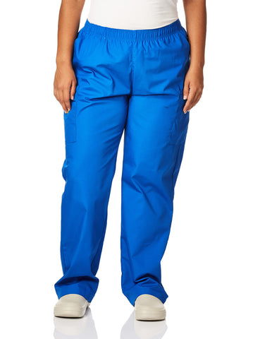 WonderWink Women's Quebec Full Elastic Cargo Pant, Royal, 3X/Tall