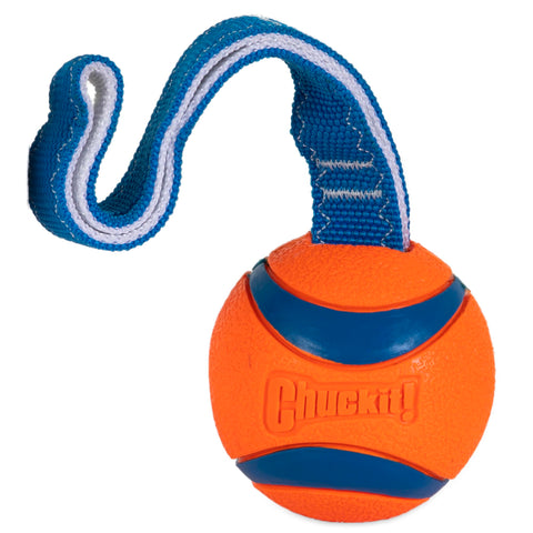 Chuckit! Ultra Tug Dog Toy With Rubber Ball Tug Of War Interactive Fetch Toy for Dogs, Large