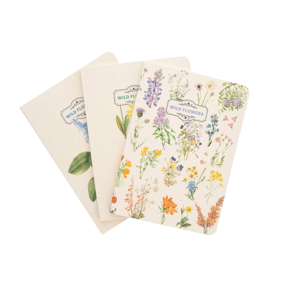 Grupo Erik Botanical Wild Flowers Pack of 3 A6 Notebooks | A6 Notebook | Notebooks A6 1 Notepads A6 | A6 Notepad | Cute Stationery | Cute Gifts | Flower Gifts