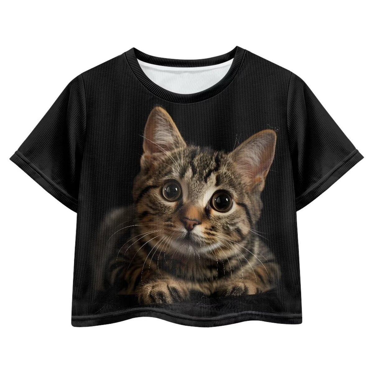 Luarisgur Cat T Shirts for Teen Girls Crop Top Kids Black Cool Dance Hip Hop Clothes 11-12 Short Sleeve Round Neck Tees Summer Tween Girl Clothing