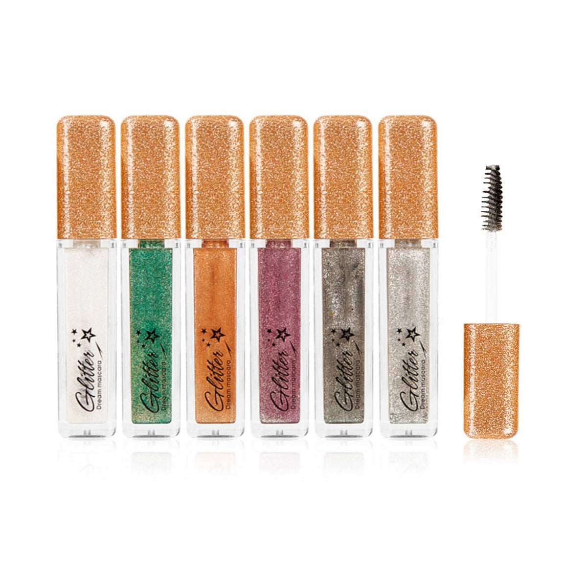 Joyeee 6 Colors Mascara Set, Glitter Mascara Waterproof Long-lasting Volumising Lengthening Curling, Create 3D Charming Eye Makeup, Brilliant Halloween/Christmas Gift Set for Women Teenage Girls#7