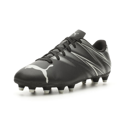 PUMA Attacanto Firm, Artificial Ground Soccer Cleats Sneaker, Black-Silver Mist, 1 US Unisex Big Kid
