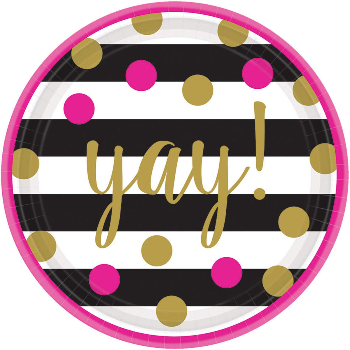 Amscan Gold Confetti Grad Round Plates | Party Favor | Pack of 18