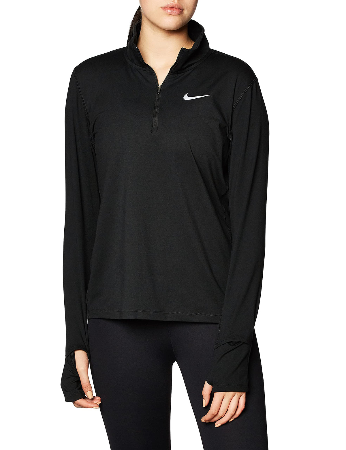 Nike Women's Element Running Long Sleeve Shirt, Black, Small