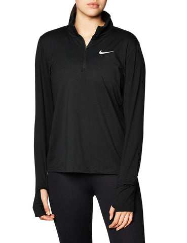Nike Women's Element Running Long Sleeve Shirt, Black, Small
