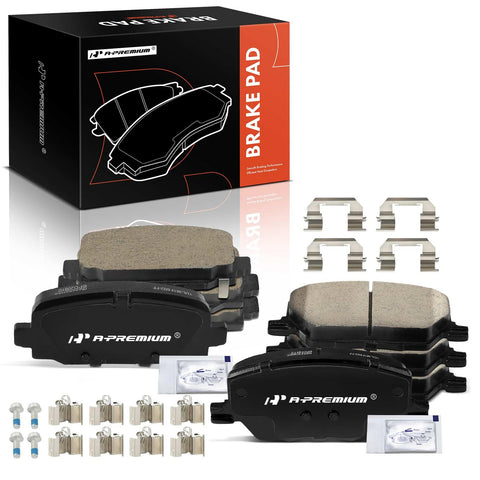 A-Premium Front and Rear Ceramic Disc Brake Pads Set Compatible with Select MP Series Jeep Models - Compass 2017 2018 2019 2020 2021 2022, 8 Pcs