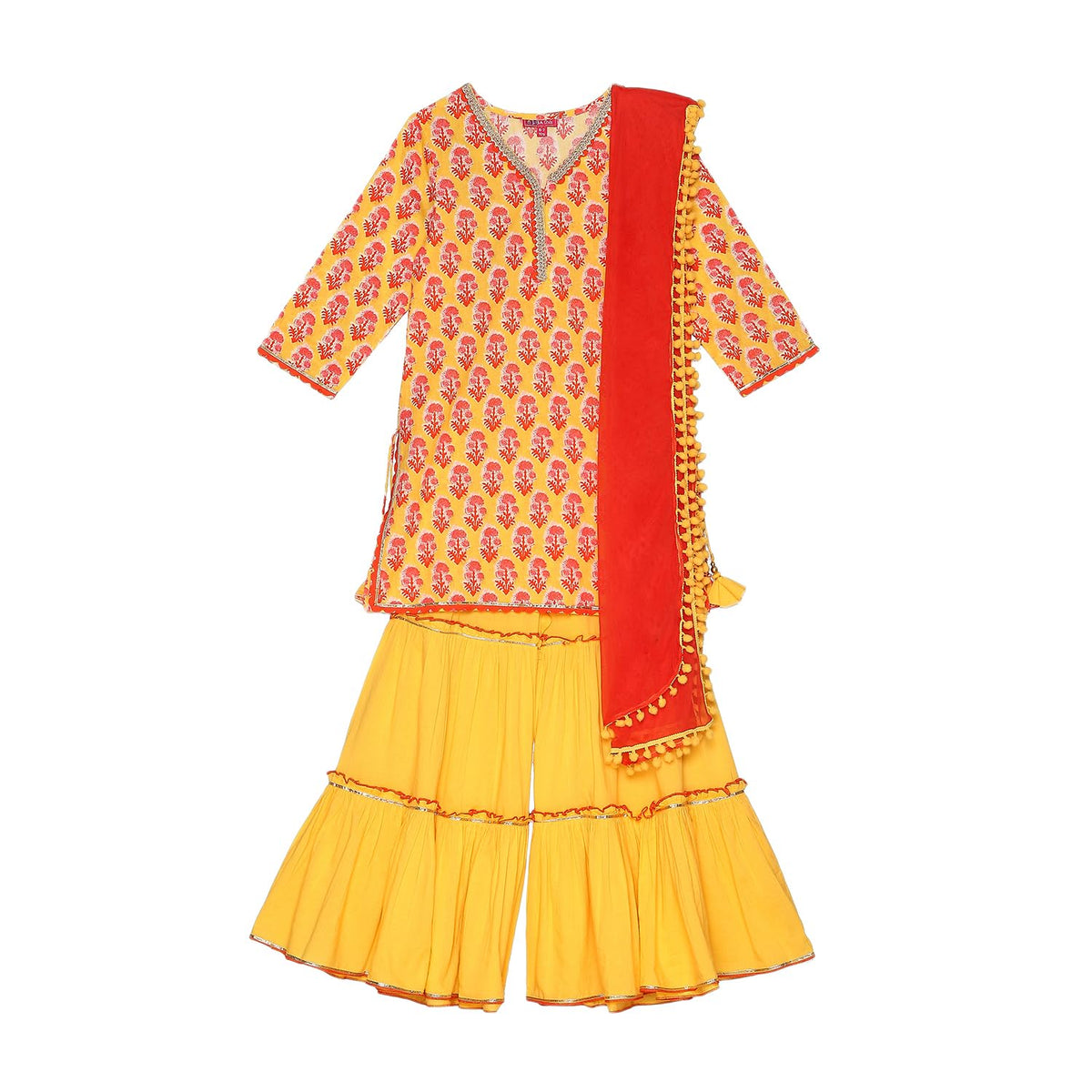 BIBA GIRL PRINTED RELAXED KID(KW4991E_YELLOW_13)