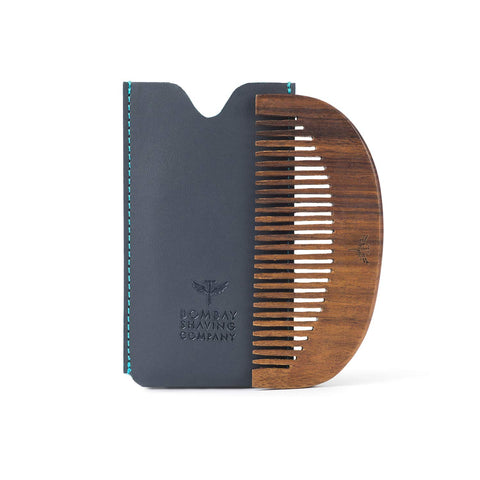 Bombay Shaving Company Pocket Size Beard Comb made with Sheesham Wood and Free Faux Leather Pouch