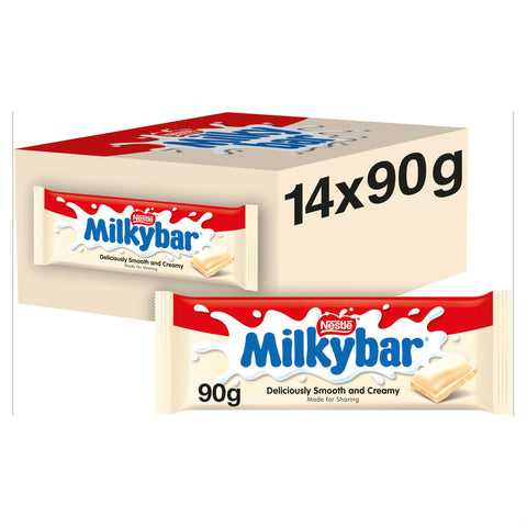 Milkybar White Chocolate Sharing Bars, 14 x 90 g