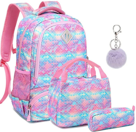 Meisohua Girls Backpack Girls School Bags School Backpack girls book bags for school with Pen Case Lunch Bag Blue