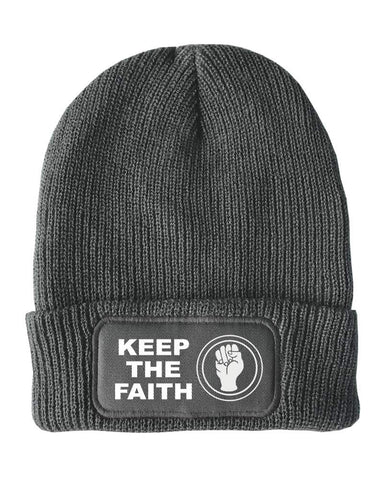 FatCuckoo - Northern Soul Keep The Faith Fist Unisex Winter Thinsulate Beanie Hat Charcoal