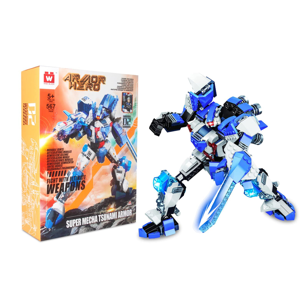 WISE BLOCK, EU388032, Super Warrior 567 Pieces, Multi-Colour