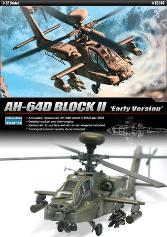 1/72 AH-64D BLOCK II Early Version #12514 ACADEMY HOBBY KITS by Academy Models
