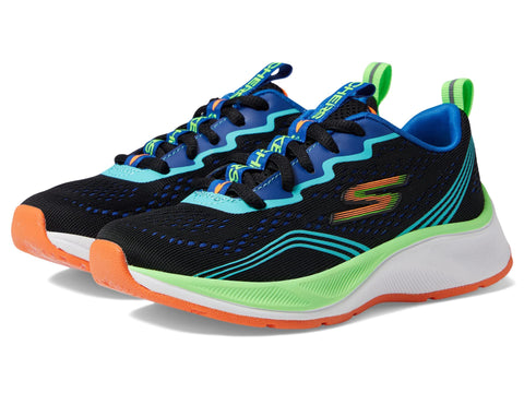 Skechers Boy's Elite Sport-Push-PAC Sneaker, Black/Multi, 2.5 Little Kid