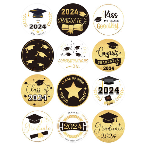 Starboling Graduation Cap Stickers,240 Pcs 1.5 Inch Graduation Thank You Stickers,Class of 2024 for Envelope Seal Stickers Grad Hat Self-Adhesive Label for Graduation Party Favors