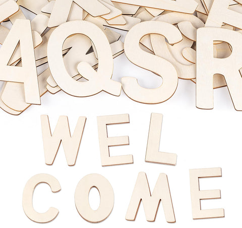 ilauke 6" Wooden Letters - 64 Pcs Wood Alphabet Letters for Crafts Wood Letters Sign Decoration Unfinished Wood Letters for Painting/Wall Decor/Letter Board/DIY